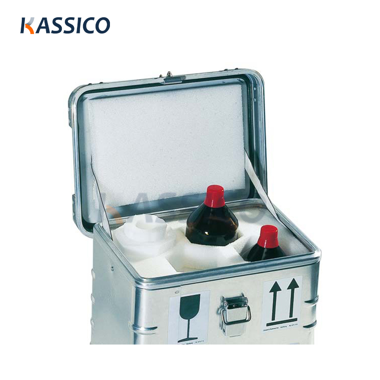 Maleta de transporte de instrumentos e equipamentos médicos de alumínio