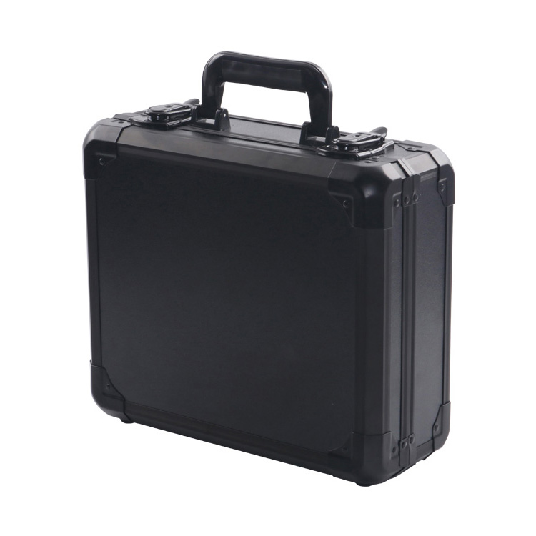 Maleta rígida de alumínio para senhas ToolBox preta e prateada