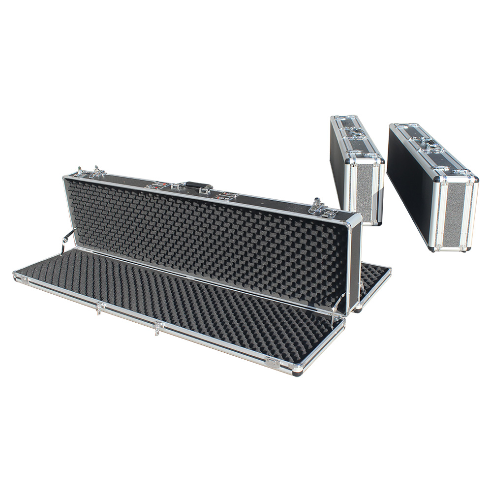 Estojo de alumínio para rifle de caça de 47 polegadas com dupla face para armazenamento de 2 armas