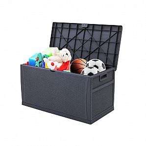 Banco de armazenamento para pátio de 120 galões em cinza 460 L