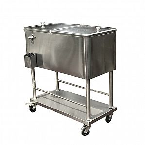 Carrinho refrigerador de pátio de aço inoxidável 80QT