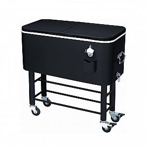Carrinho de bebidas com rodinhas de 80 QT para festas - Caixas de resfriamento com refrigerador e caixa de gelo sobre rodas