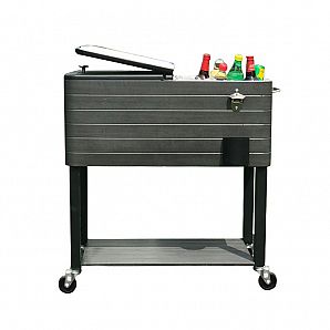 Caixa térmica com textura de madeira para piquenique ao ar livre