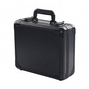 Maleta rígida de alumínio para senhas ToolBox preta e prateada