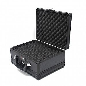 Estojo de alumínio de dupla face para pistola com 2 travas de combinação