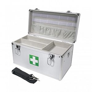 Maleta de primeiros socorros de alumínio, caixa médica