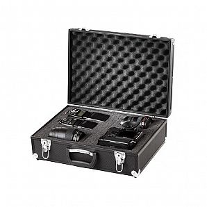 Estojo de transporte de equipamento de câmera de alumínio com espuma em cubos à prova de choque