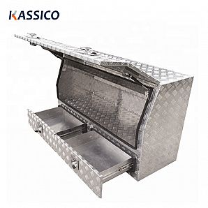 Caixa de ferramentas para caminhão UTE de alumínio com 2 gavetas de 1430 mm