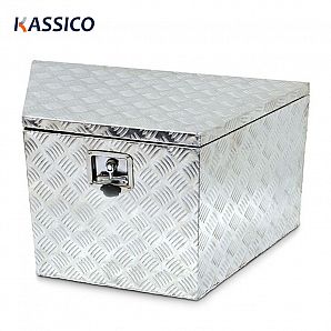 Caixa de ferramentas de alumínio com barra de tração montada