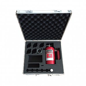 Estojo longo retangular de alumínio com espuma EVA recortada