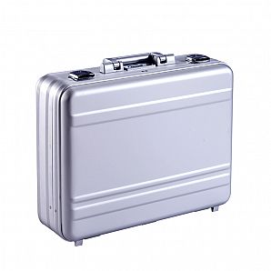 Pasta de metal diplomática rígida com fechos TSA e estojos para dinheiro em alumínio