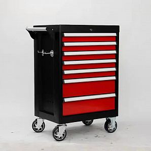 Armário de ferramentas com carrinho de 7 gavetas - Caixa de ferramentas com trava de aço