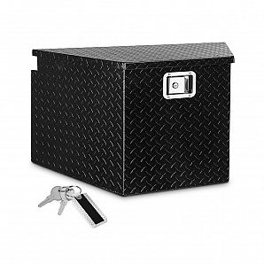 Caixa de língua de trilha de alumínio preta para reboques, RVs, caravanas e campers