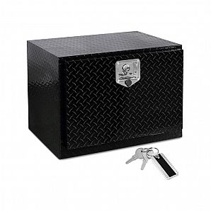 Caixa de ferramentas de alumínio preta para caminhão