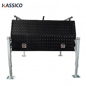 Caixa de ferramentas com cobertura de alumínio UTE e pintura preta