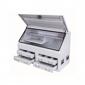 Caixa de armazenamento de ferramentas de aço inoxidável à prova d'água de metal branco