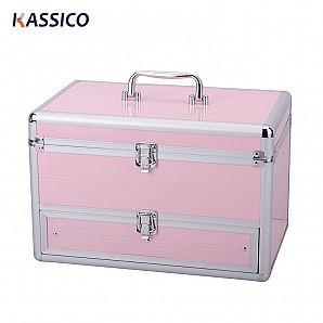 Estojo de cosméticos Aluninum personalizado com bandejas