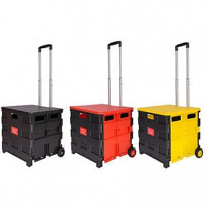 Carrinho de compras dobrável de plástico