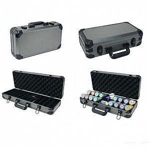 Bandeja portátil de alumínio para armazenamento de moedas com chip